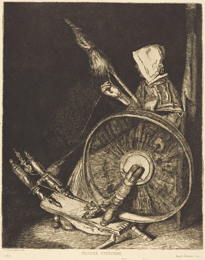 Bretonská přadlena (Breton Spinner) od François Bonvin
