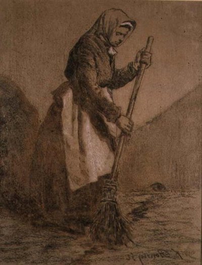 Žena zametání od François Bonvin