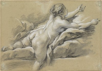 Nahá žena natahující ruku doprava od François Boucher