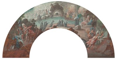 Aeneas v podsvětí, návrh vějíře od François Boucher