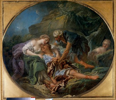 Amintas (nebo Amyntas) se vrací k životu v náručí Sylvie Vnuk boha Pana se k němu vrací v náručí Sylvie, do které je zamilovaný.“ Obraz Francoise Bouchera (1703-1770). 1756. Rozm. 1,20 x 1,36 m Prohlídky, Musee des Beaux Arts od François Boucher