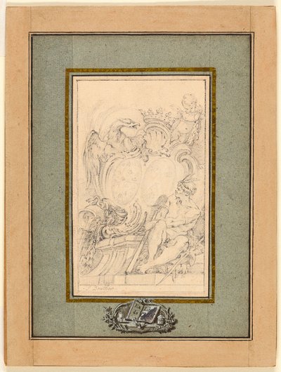 Armorial Bookplate pro Crozata, barona de Thiers od François Boucher