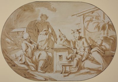 Scéna z čínské rodiny od François Boucher