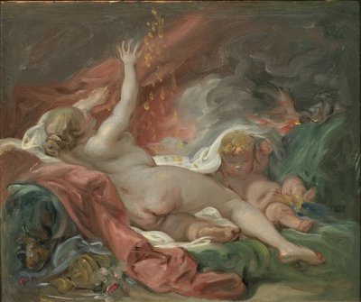 Danae, Boucher, Francois (1703-1770). Olej na plátně. Rozměr: 29 x 35 cm. Národní muzeum Stockholm od François Boucher