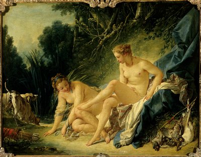 Diane opouštějící vanu Obraz Francoise Bouchera (1703-1770) od François Boucher
