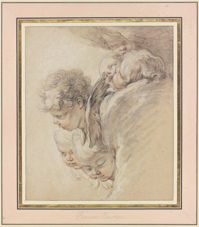 Andělské hlavy v oblacích (Narození Krista) od François Boucher