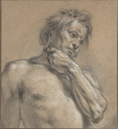 Polopostavová studie muže od François Boucher