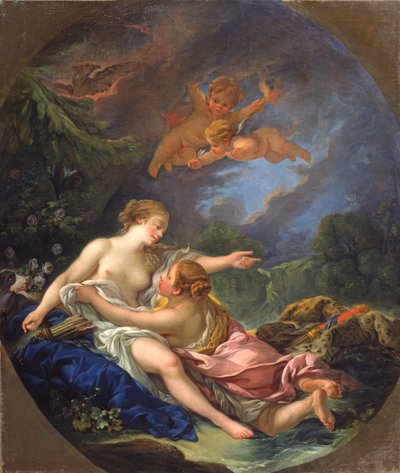 Jupiter a Callisto, cca 1766 (olej na plátně) od François Boucher