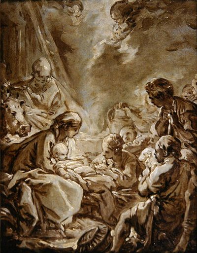 La Lumiere du Monde (olej na papíře na panelu) od François Boucher