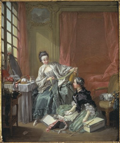 Milliner - The Milliner, Boucher, Francois (1703-1770). olej na plátně od François Boucher