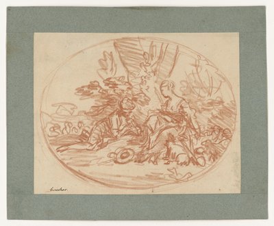 Ležící pár pod stromy (protitlak) od François Boucher