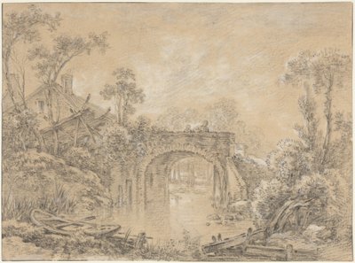Krajina s venkovským mostem od François Boucher