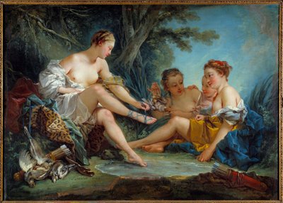 Le retour de la chasse de Diane Obraz Francoise Bouchera (1703-1770) 1745 Ne. 0,94x1,31 m Paříž. Musee Cognacq Jay - Návrat lovu Diane. Obraz Francoise Bouchera (1703-1770) 1745. 0,94 x 1,31 m. Muzeum Cognacq Jay, Paříž od François Boucher