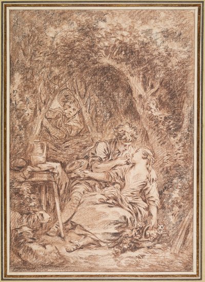 Překvapení milenci (Annette a Lubin) od François Boucher