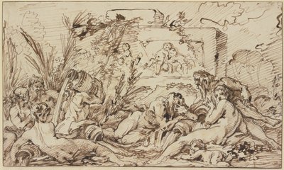 Nymfy a říční bohové od François Boucher