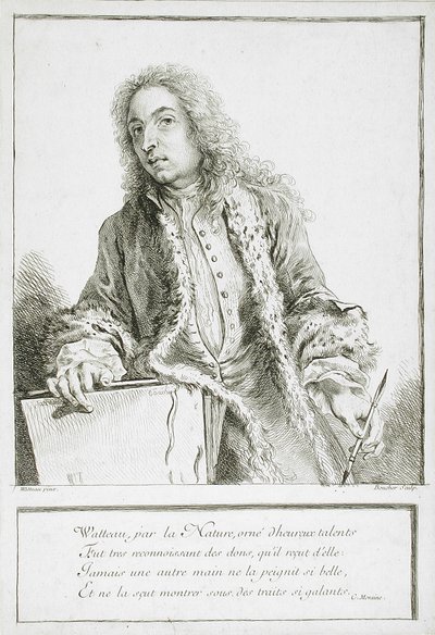 Portrét Antoina Watteaua od François Boucher