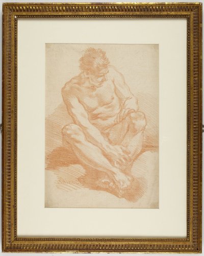 Sedící muž se zkříženými kotníky od François Boucher