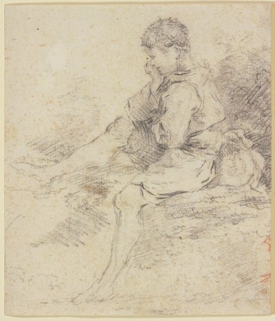Sedící chlapec s holými nohami od François Boucher