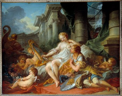 Láska Renauda a Armide Ilustrace scény „La Jerusalem delivree“ (La gerusalemme liberata) od Torquata Tassa (známého jako Hrnek). Okouzlující Armide obklopený velmi symbolickými Amours seduit s pomocí svého kouzelného zrcadla rytíře Re od François Boucher