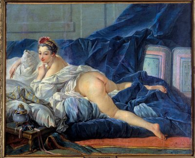 Odalisque Mladá žena sedí na pohovce. Obraz Francoise Bouchera (1703-1770) 1752 Reims musee des Beaux Arts od François Boucher