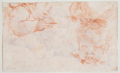 Tři chlapecké hlavy. Studie k výjevu na dveřích v Amalienborgu od François Boucher