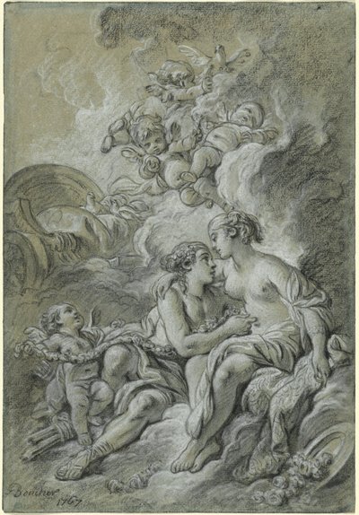 Venuše se opírala o svého milovaného Adonise ... od François Boucher