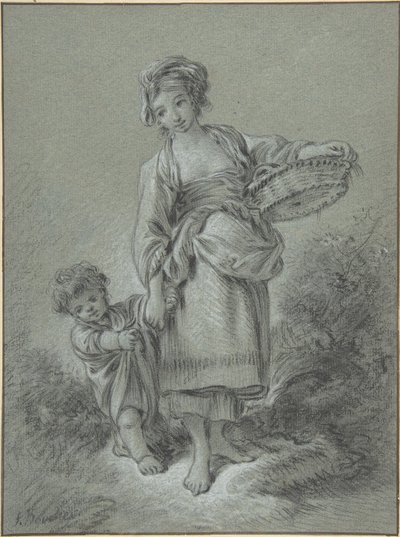 Žena a chlapec od François Boucher