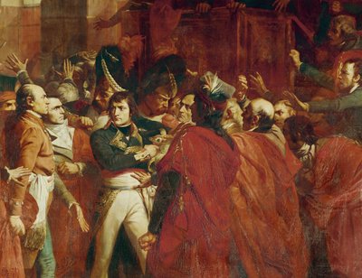 Generál Bonaparte v Conseil des Cinq-cents v St... od Francois Bouchot