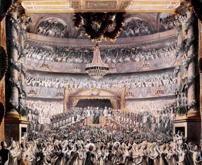 Louis XVIII (1755-1824) navštěvuje divadlo Odeon na večírku pořádaném Národní gardou Paříže v roce 1819 Kresba Francoise Buffeta (1789-1843) Sun. 36x44 cm Versailles, musee du chateau od Francois Buffet
