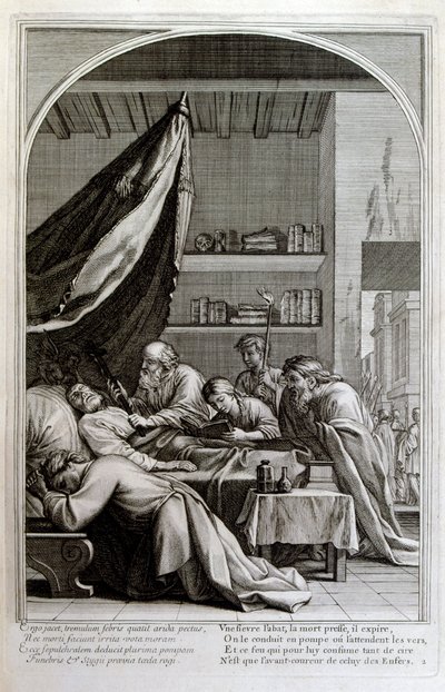 Rytina Francoise Chauveaua 1680 „Život svatého Bruna“, zakladatel řádu Chartreux od Francois Chauveau