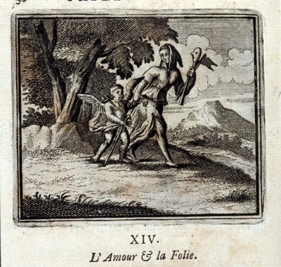 Láska a šílenství. Bajky Jean de La Fontaine (1621-95). Ilustrace François Chauveau (1613-1676). Vydání z roku 1728. od Francois Chauveau