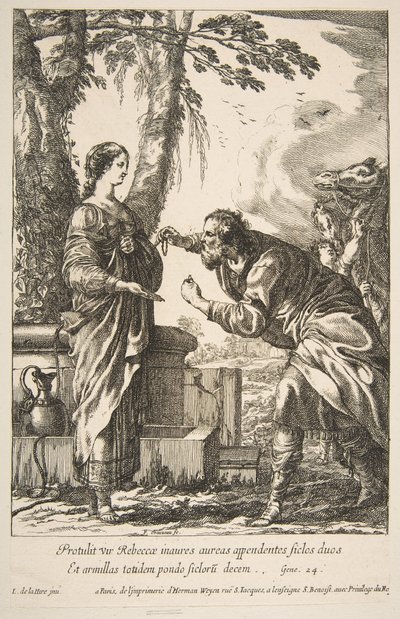 Rebecca a Eliezer. od Francois Chauveau