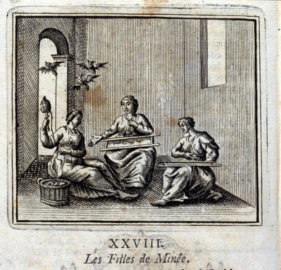 Dcery Minee. Bajky Jean de La Fontaine (1621-95). Ilustrace François Chauveau (1613-1676). Vydání z roku 1728. od Francois Chauveau