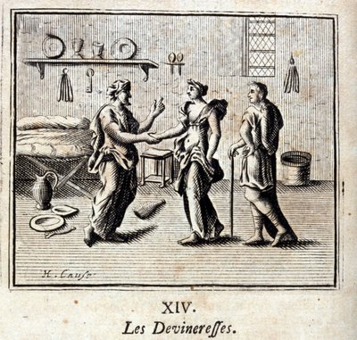 Devineresses. Bajky Jean de La Fontaine (1621-95). Ilustrace François Chauveau (1613-1676). Vydání z roku 1728. od Francois Chauveau