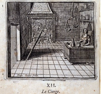 Svíčka. Bajky Jean de La Fontaine (1621-95). Ilustrace Francois Chauveau (1613-1676). Vydání z roku 1728. od Francois Chauveau