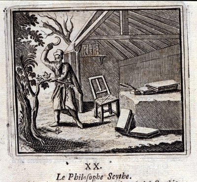 Filosofující Kosa. Bajky Jean de La Fontaine (1621-95). Ilustrace François Chauveau (1613-1676). Vydání z roku 1728. od Francois Chauveau