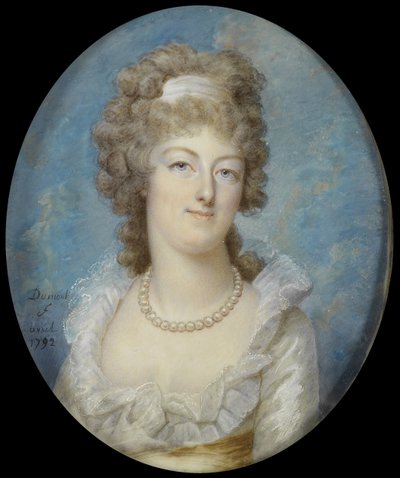 Portrét královny Marie Antoinetty s perlovým náhrdelníkem, 1792 od Francois Dumont