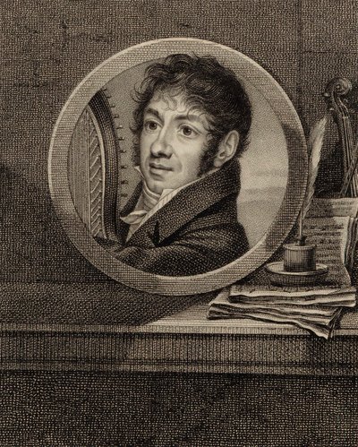 Portrét harfisty a skladatele Jean-Aimé Verniera 1769-1840, c. 1800. od Francois Dumont