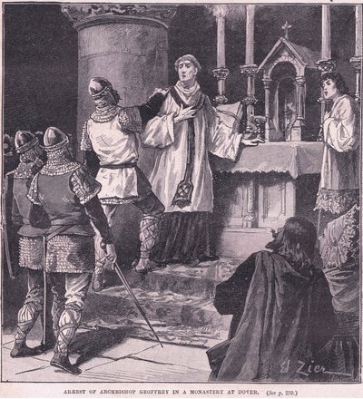 Zatčení arcibiskupa Geoffreyho v klášteře v Doveru AD 1191 od Francois Edouard Zier