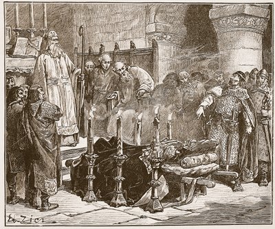 Fitz-Arthur zakazuje pohřbít Williama, ilustrace z knihy "Cassell