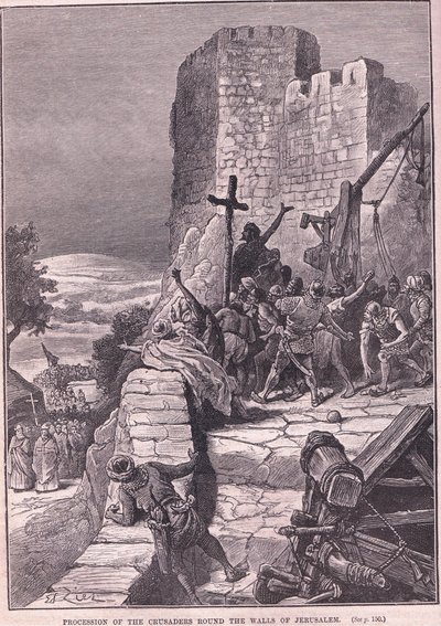 Průvod křižáků kolem hradeb Jeruzaléma 1097 nl od Francois Edouard Zier