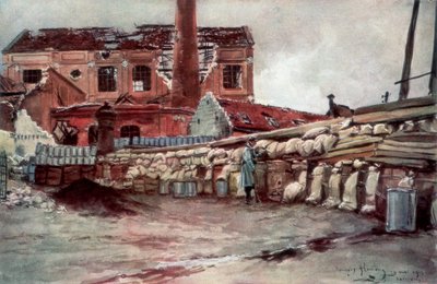 Factory Barricade, Soissons, Francie, 20. května 1915, 1926. od Francois Flameng
