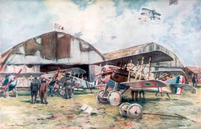 Letiště francouzské stíhací perutě, 1918, 1926. od Francois Flameng