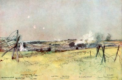 Kostel Ablain a Souchez, Artois, Francie, 19. června 1915, 1926. od Francois Flameng