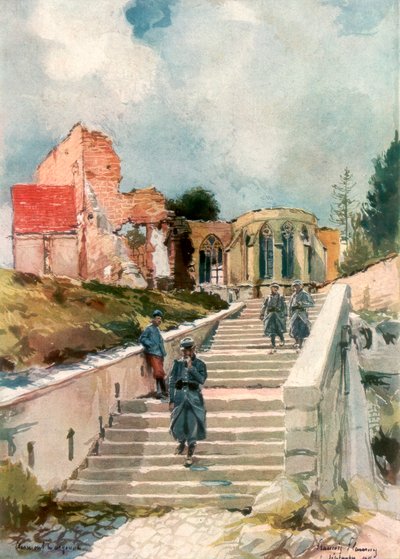 Kostel Clermont-en-Argonne, Francie, 1915, 1926. od Francois Flameng