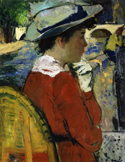 Eugenie o ceně Seiny; Eugenie on Fresh of the Seine, c.1946-47 (olej na palubě) od Francois Gall