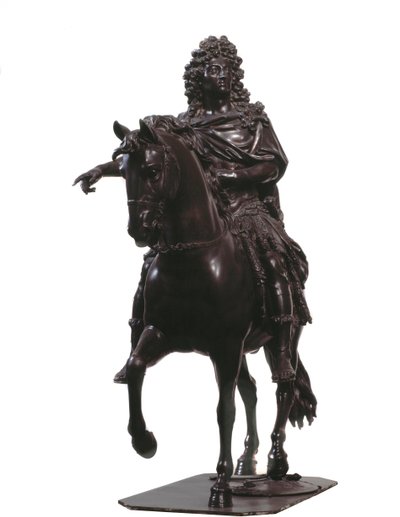 Jezdecký portrét francouzského krále Ludvíka XIV. (bronzová socha od Francois Girardon