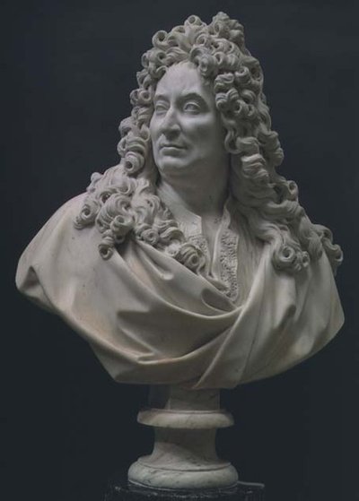 Portrétní busta Nicolase Boileaua (1636-1711) (mramor) od Francois Girardon
