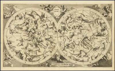 Nebeská mapa z roku 1720 - Hemel Globe. Coeli Enarrant Gloriam Dei od François Halma
