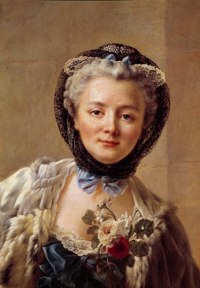 Portrét Madame Drouais, rozené Anne Francoise Dore (1732-1815), manželky malíře. Obraz Francoise Huberta Drouaise (1727-1775) od Francois Hubert Drouais